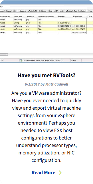 Have you met RVTools?