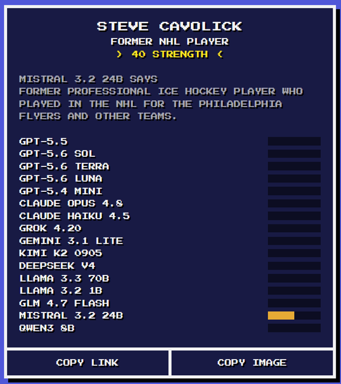 Another of Steve's stats